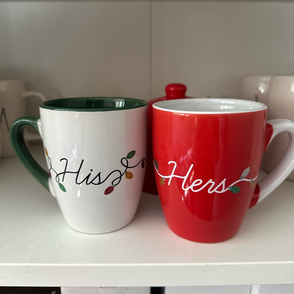 His and Hers Christmas mug set